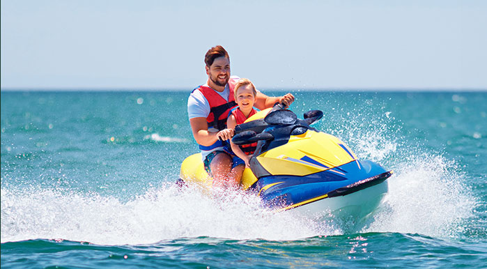 Jet skiing on the lake