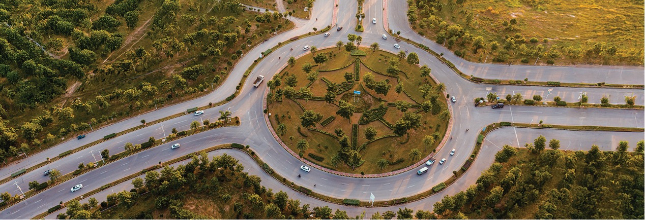 Gulberg Islamabad — Aerial Roundabout View