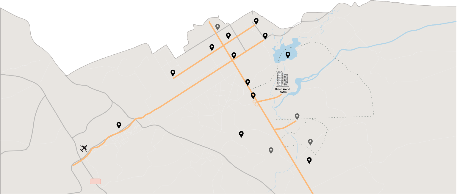 Green World Towers Location Map